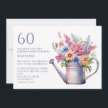 Convites A Água Floral Pêssego Púrpura Consegue 60.º Aniver<br><div class="desc">Flores cor-de-água cor rosa, cor-de-rosa e púrpura em um velho convite de aniversário metálico pode ser o 60º. Este convite pode ser adquirido impresso ou como convite digital para compartilhar com a família e os amigos nas mídias sociais ou por e-mail. Entre em contato comigo para obter assistência com suas...</div>