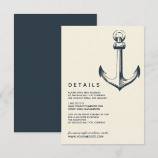 Convites A âncora azul | Detalhes do Convidado de Casamento