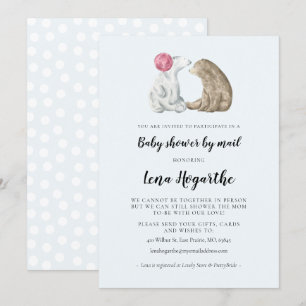 Convites A aquarela branca apresenta Chá de fraldas por co