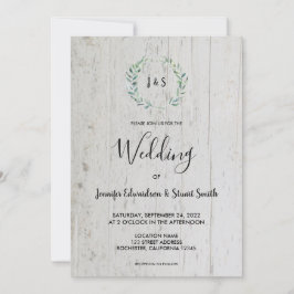 Convites A aquarela russa deixa foto de monograma Casamento