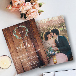 Convites A aquarela russa deixa foto de monograma Casamento