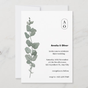 Convites A Aquarela Verde Deixa Um Simples Casamento Elegan