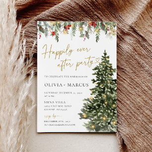 Convites A Árvore de Natal Luz de Casamento à Noite Recepçã