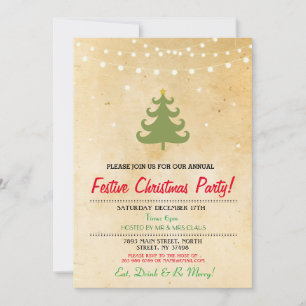 Convites A árvore do partido de comensal do Natal ilumina