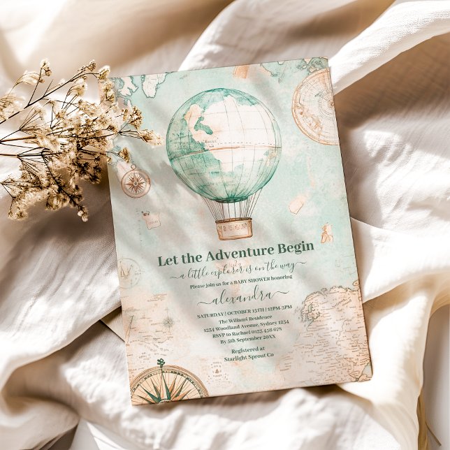 Convites A Aventura Aguarda Chá de fraldas Neutro de Gênero (Criador carregado)