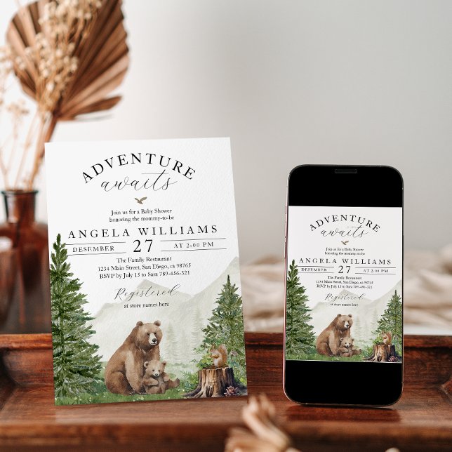 Convites A Aventura Aguarda Chá de fraldas Neutro de Gênero (Criador carregado)