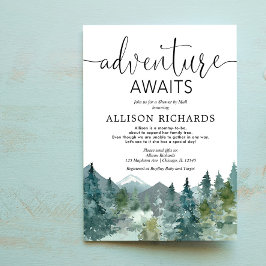 Convites A Aventura aguarda Chá por chá de fraldas rústico 