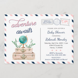 Convites A Aventura Aguarda o Marinho Viagem Chá de fralda