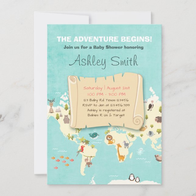 Convites A aventura começa a convidar o Viagem para o chá (Frente)