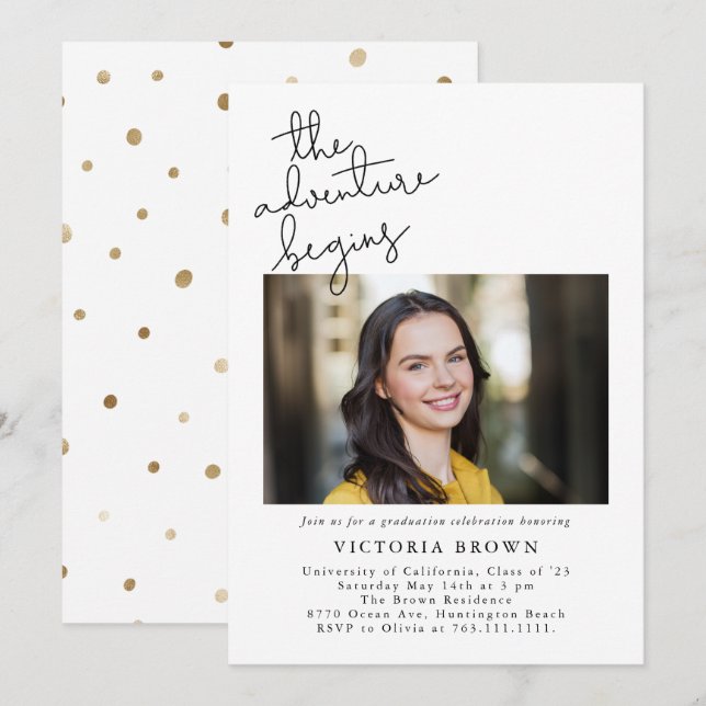 Convites A Aventura Começa Foto Festa de formatura (Frente/Verso)