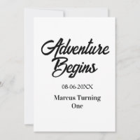 A aventura começa nome data de 1º aniversário simp
