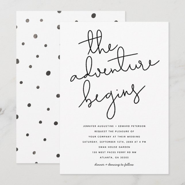 Convites a aventura começa o casamento moderno (Frente/Verso)