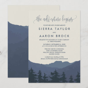 Convites A aventura das montanhas começa o casamento