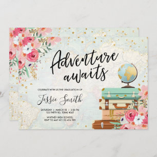 Convites A aventura espera a escola da festa de formatura