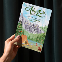 a aventura inicia o chá de fraldas da montanha flo