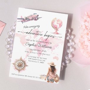 Convites A aventura viagem mundial do partido de despedida 