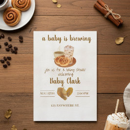 Convites A Baby is Brewing. Baby shower invitation