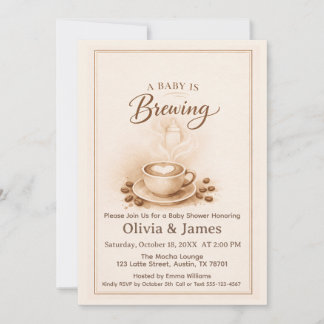 Convites A Baby Is Brewing Baby Shower Invitation