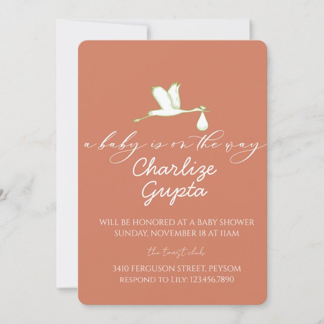 Convites A Baby Is on the Way Baby Shower  (Frente)