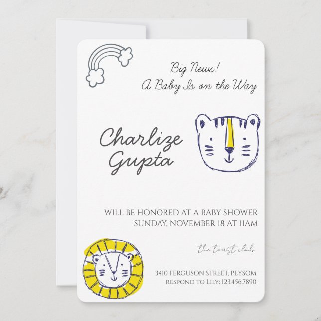 Convites A Baby Is on the Way Baby Shower  (Frente)