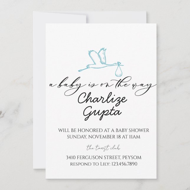 Convites A Baby Is on the Way Baby Shower  (Frente)