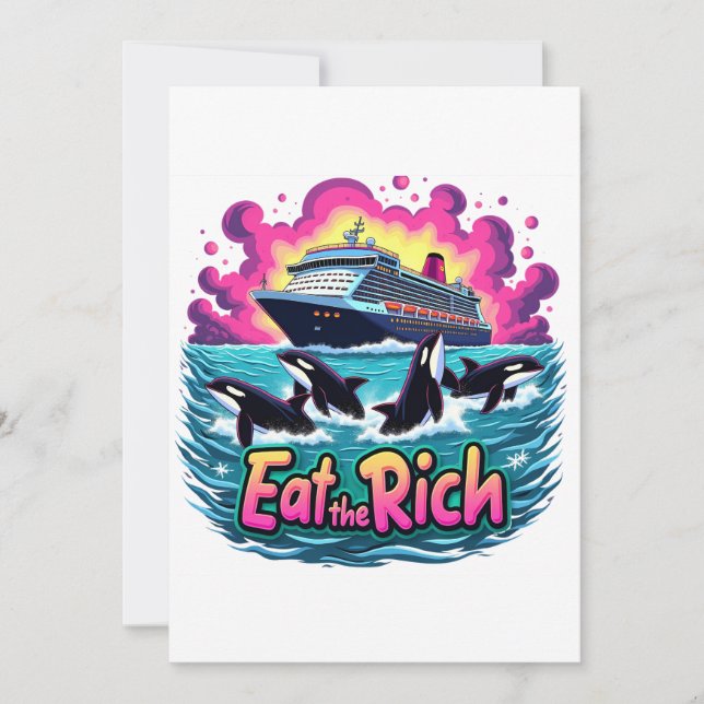 Convites A Baleia De Orca Cuta Engraçada Comeu Os Ricos (Frente)
