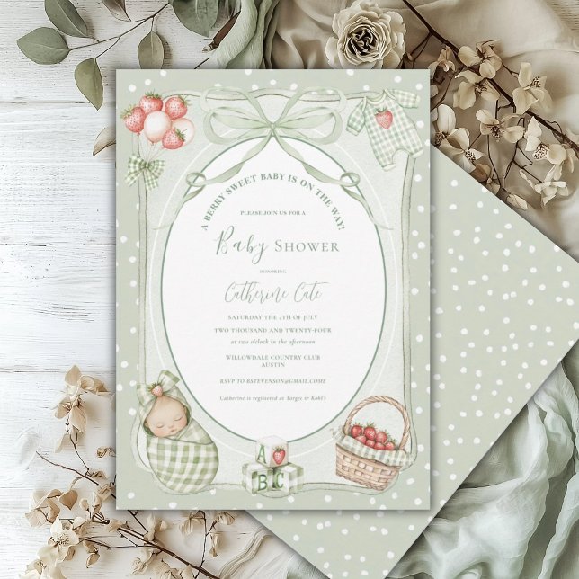 Convites A Berry Sweet Baby Cute Baby Shower (Criador carregado)