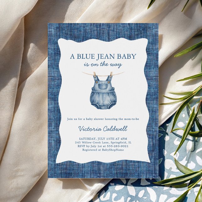 Convites A Blue Jean Baby Denim Baby Shower (Criador carregado)