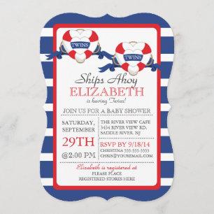 Convites A bóia náutica moderna do coração junta o chá