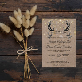 Convites "A Caça Acabou" Cordas Rústicas Antler Casamento L