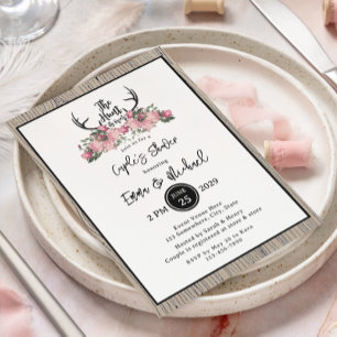 Convites A caça floral rústica de Barnwood está sobre o 