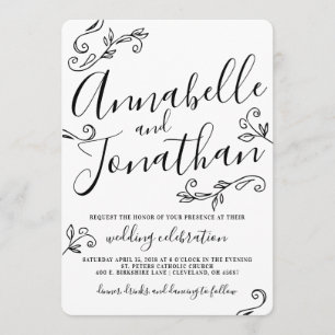 Convites A caligrafia escrita mão deixa o casamento