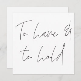 Convites A caligrafia moderna promete ter e manter casament