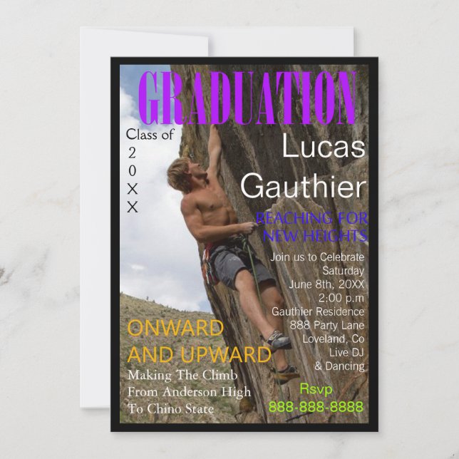 Convites A capa de revista nova da graduação das alturas (Frente)