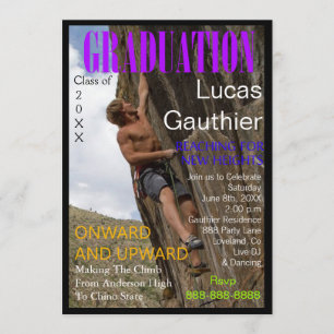 Convites A capa de revista nova da graduação das alturas