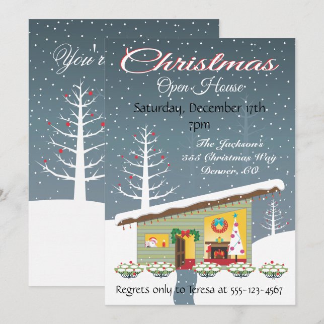 Convites à Casa Aberta de Natal Retroativo (Frente/Verso)