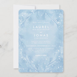 Convites a Casamentos no inverno Azul Floresta Nev