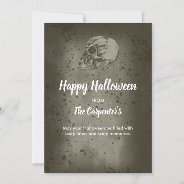 Convites A Caveira do Halloween (Frente)