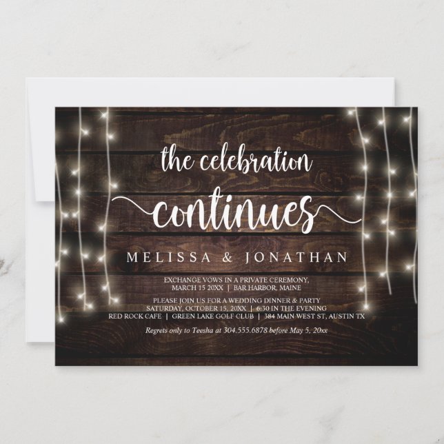 Convites A celebração continua, Casamento Furtivo (Frente)