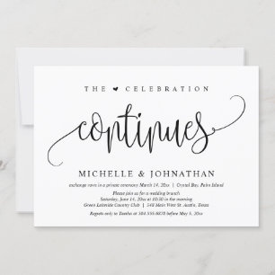 Convites A Celebração Continua, Festa de Casamento Intimo