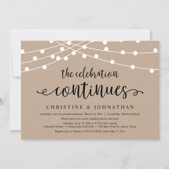 Convites A Celebração Continua, Festa de Elopamento de Casa (Frente)