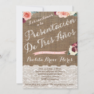 Convites a cerimónia de apresentação de 3 anos convida n