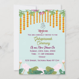 Convites à Cerimônia de Grihapravesh