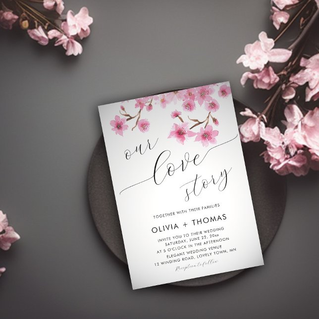 Convites A Cherry Blossoms Rustic Toca Nosso Casamento De H (Criador carregado)