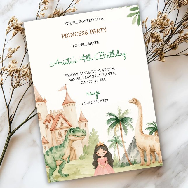 Convites A children's party invitation with a princess (Criador carregado)