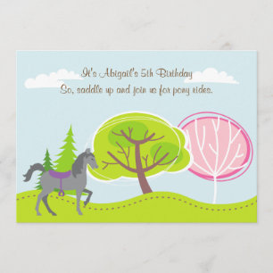 Convites A Cinza de Pônea de Cavalo Personalizada Rota Aniv