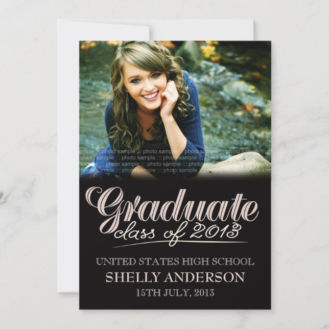 Convites A classe graduada da tipografia 2013 moderna (Frente)