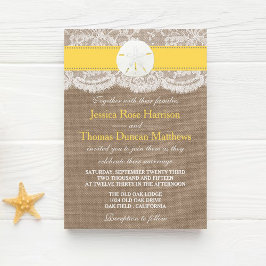 Convites A Coleção de Casamento de Praia do Dólar Amarelo