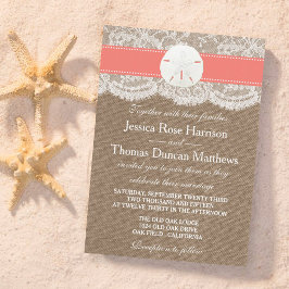 Convites A Coleção de Casamento de Praia do Dólar de Areia 