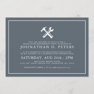 Convites A construção mínima Graduation Retirement convida